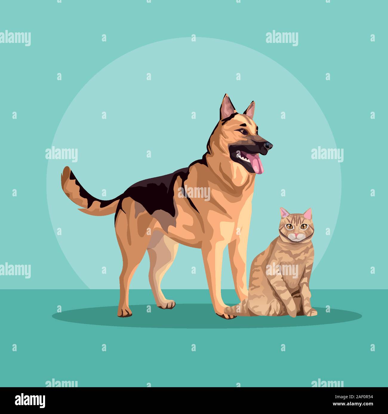 Dog And Cat Mascots Domestics Stock Vector Image Art Alamy