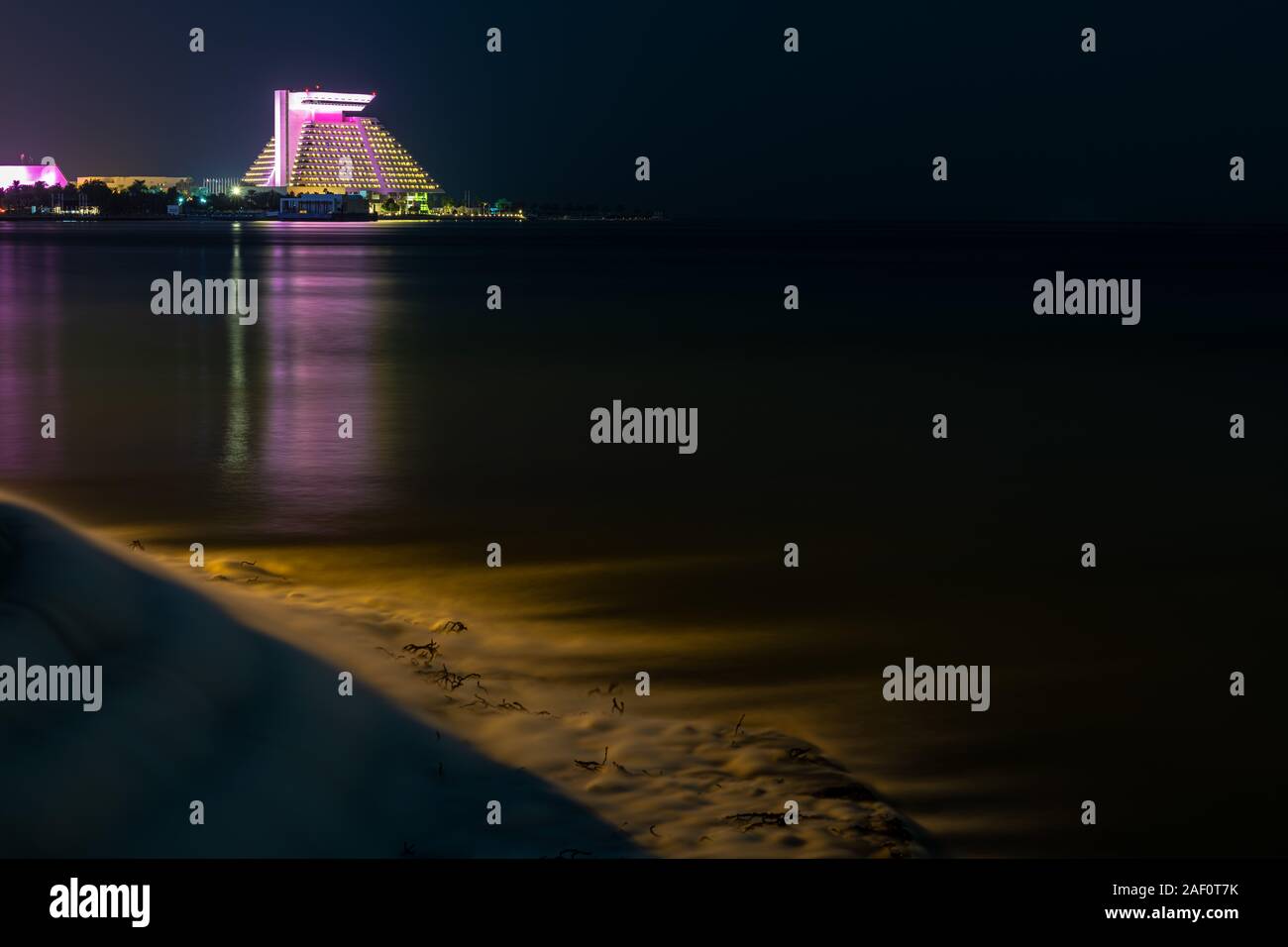 Sheraton Hotel Doha Qatar and Doha Skyline Stock Photo - Alamy