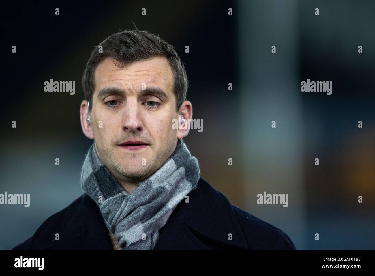 Former Wales and British Lions rugby captain Sam Warburton working for the media as television pundit Stock Photo