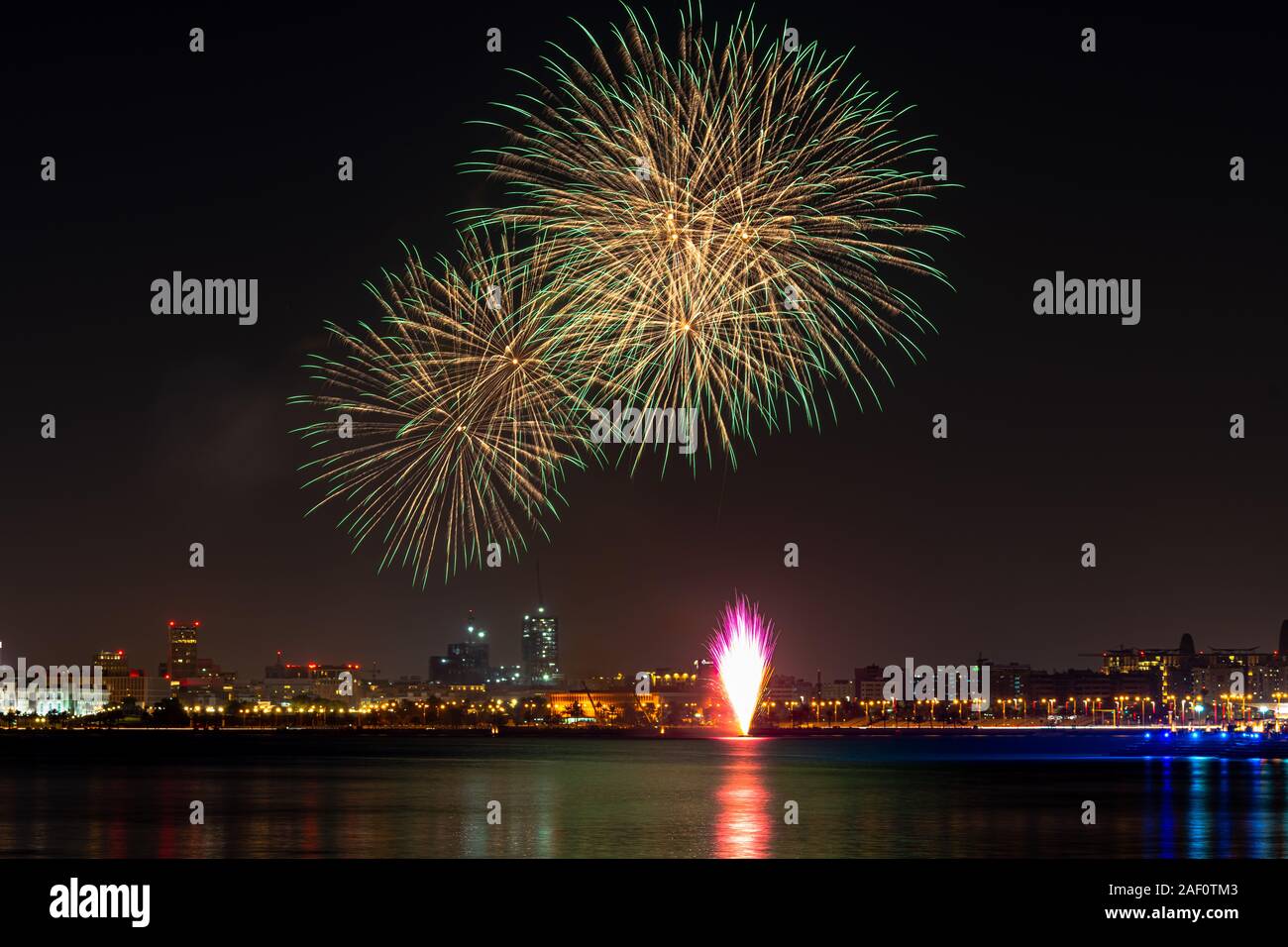 FIFA Fireworks in Doha Qatar Stock Photo Alamy