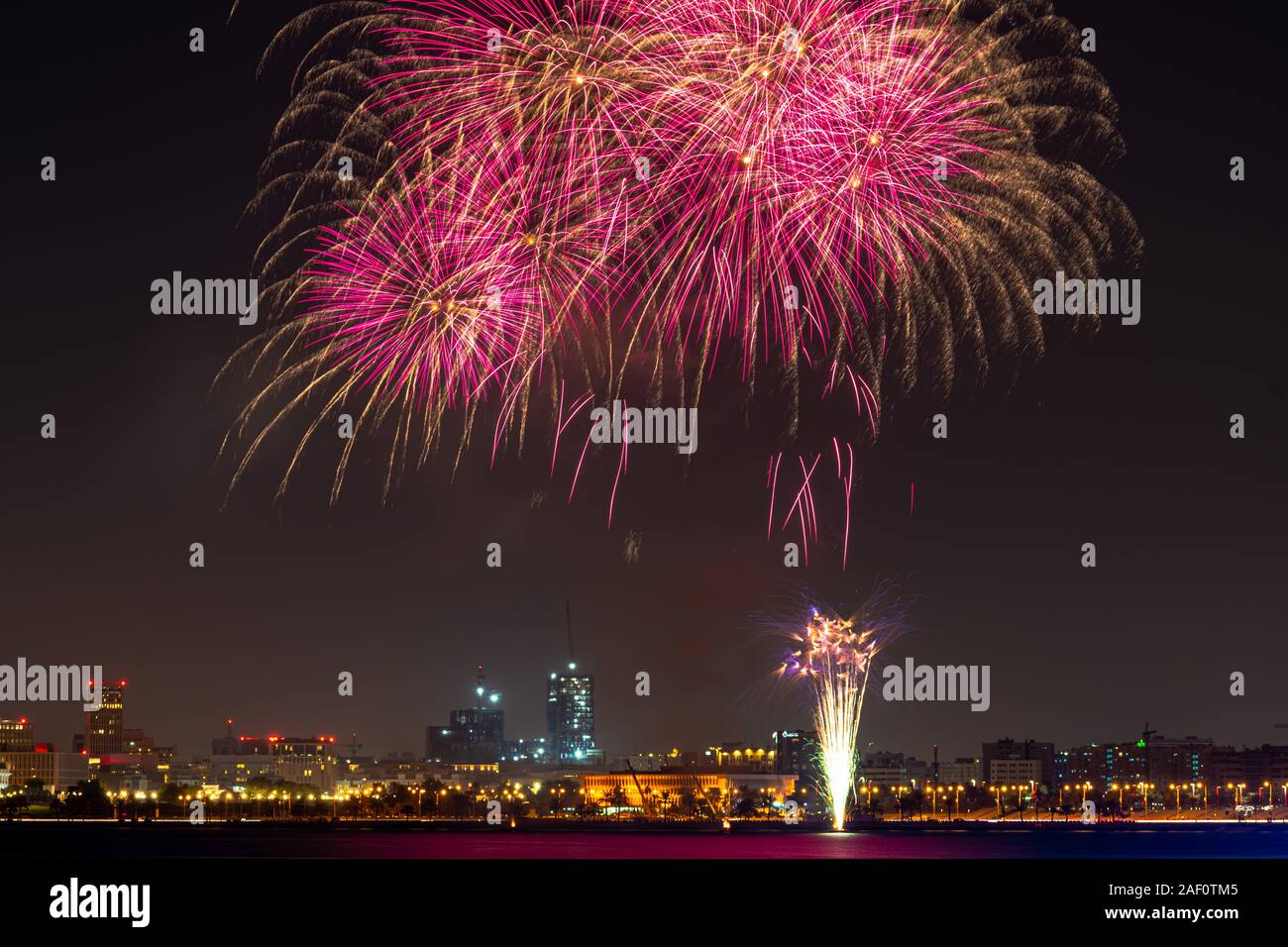 FIFA Fireworks in Doha Qatar Stock Photo Alamy