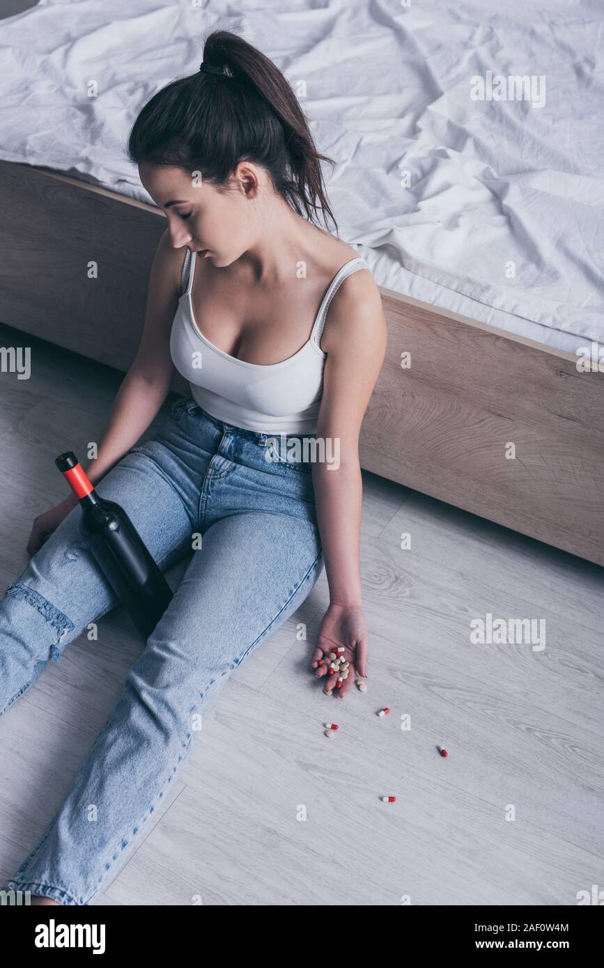 Beautiful Young Unconscious Knocked Out Woman Stock Photo