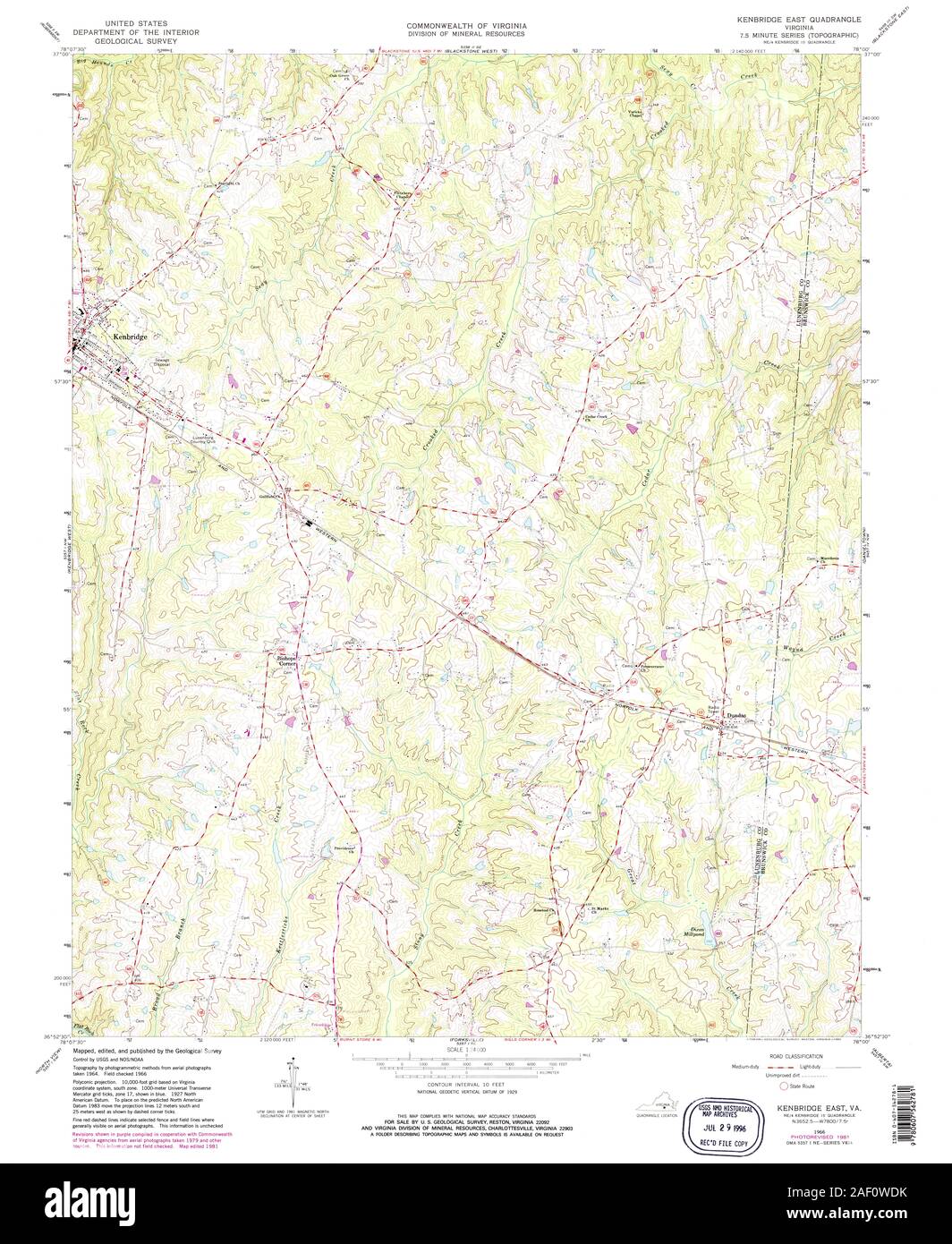 VA Kenbridge East 185557 1966 24000 Stock Photo Alamy