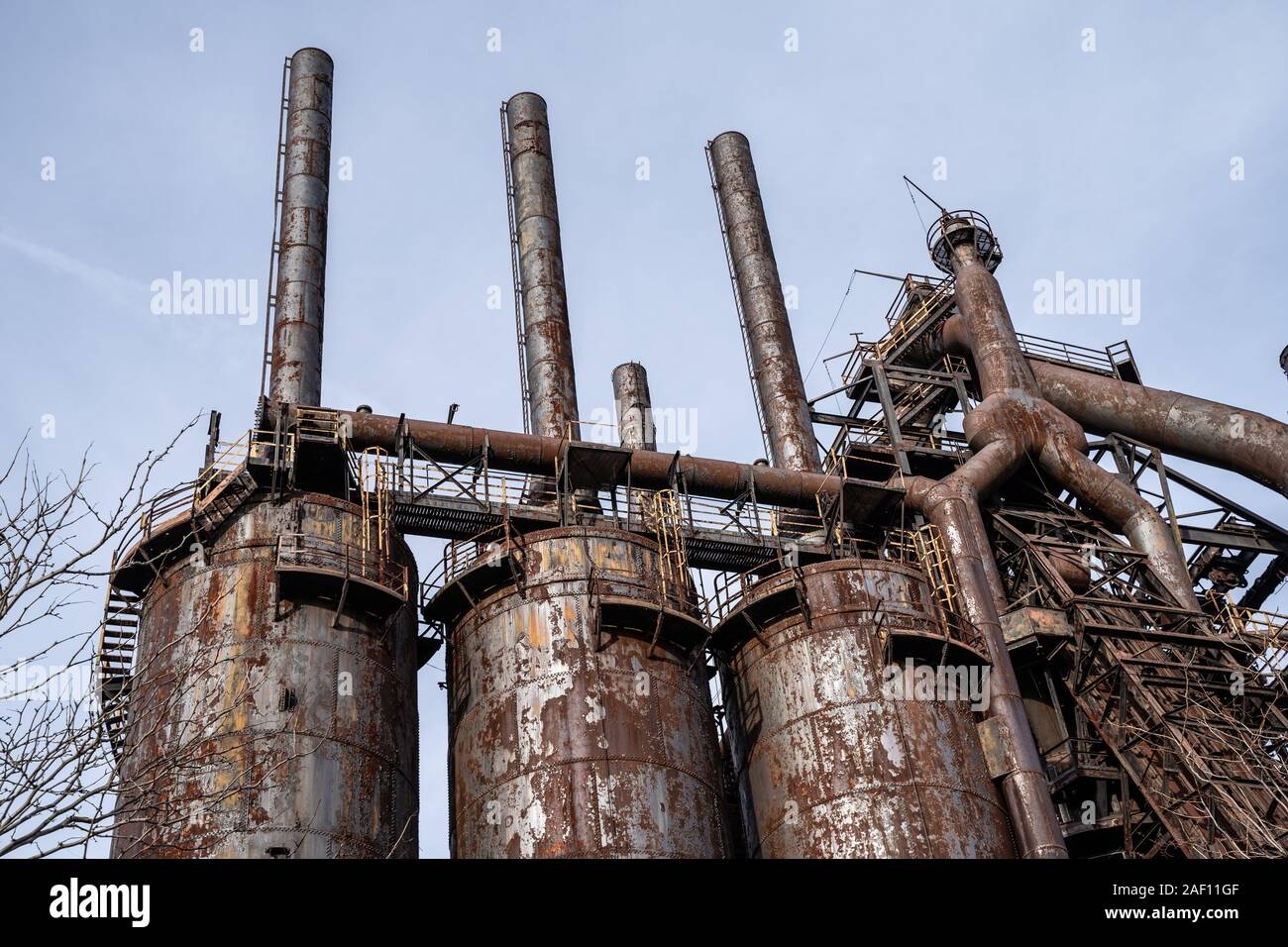Bethlehem, Pa/USA, December 8, 2019. Abandon steel mill blast furnace, Bethlehem Steel Stock Photo