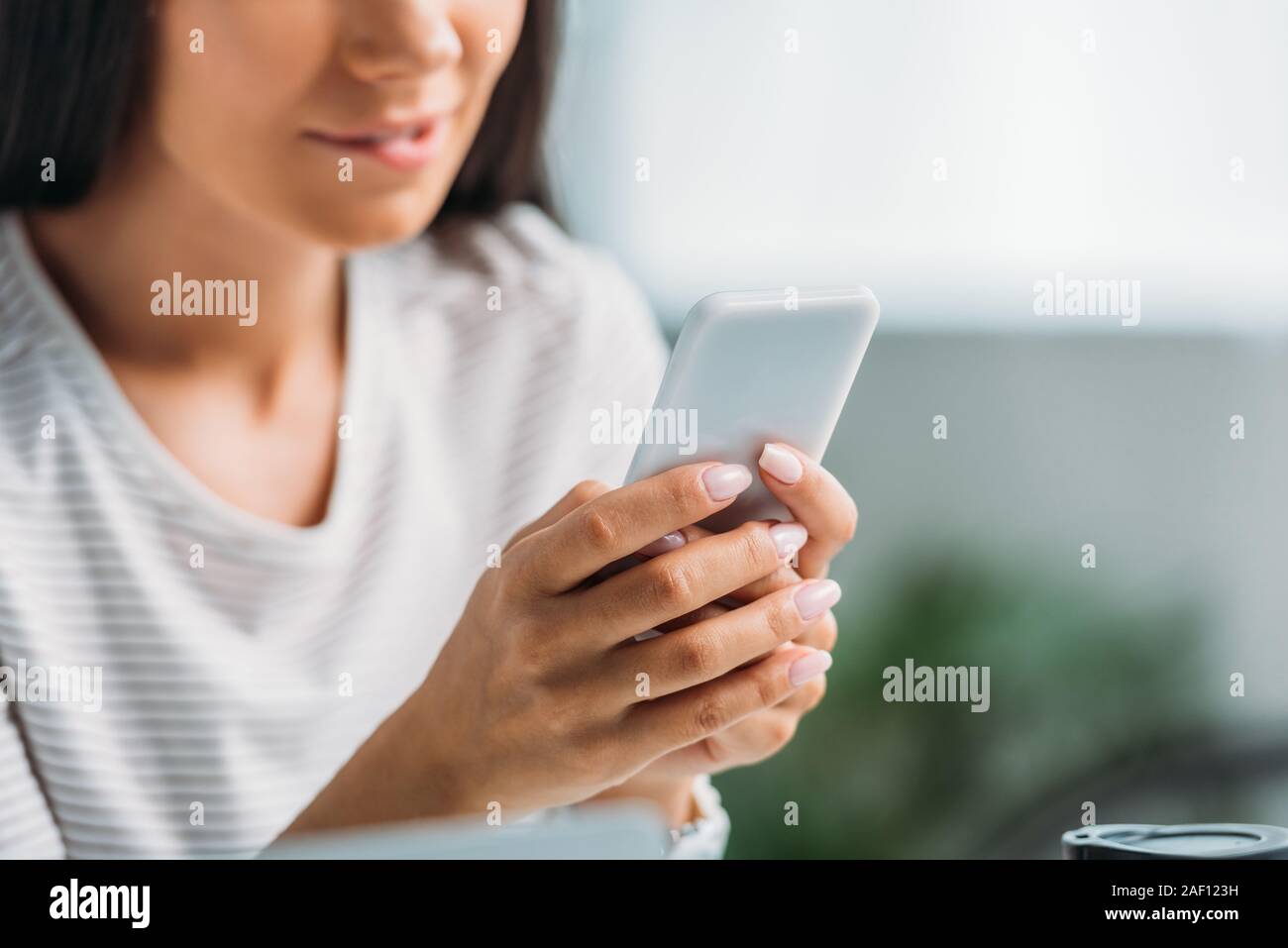 Cropped view woman lip hi-res stock photography and images - Alamy