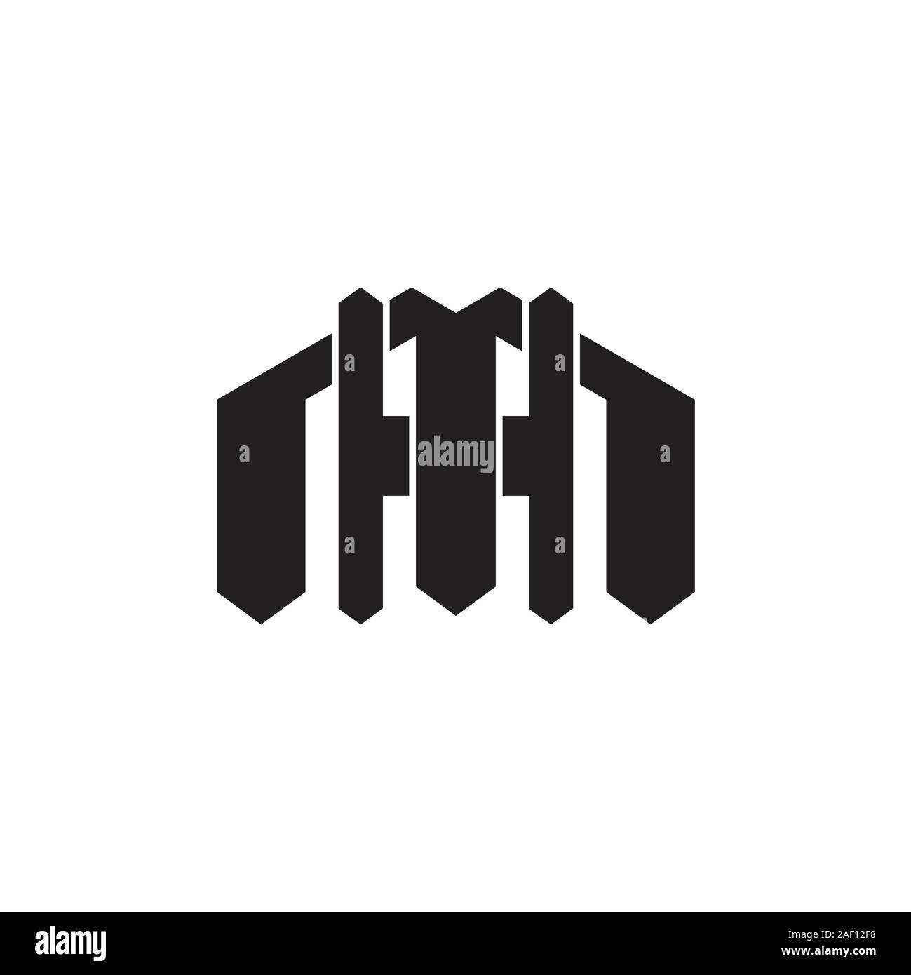 letter hm simple geometric logo vector Stock Vector