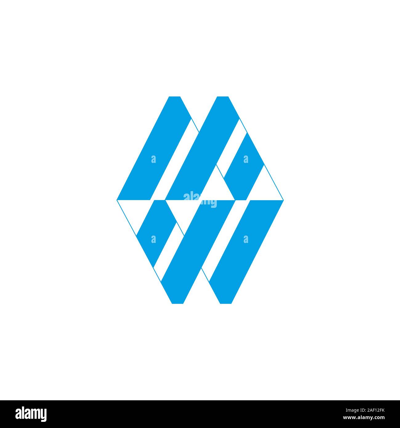 letter mw simple monogram stripes logo vector Stock Vector