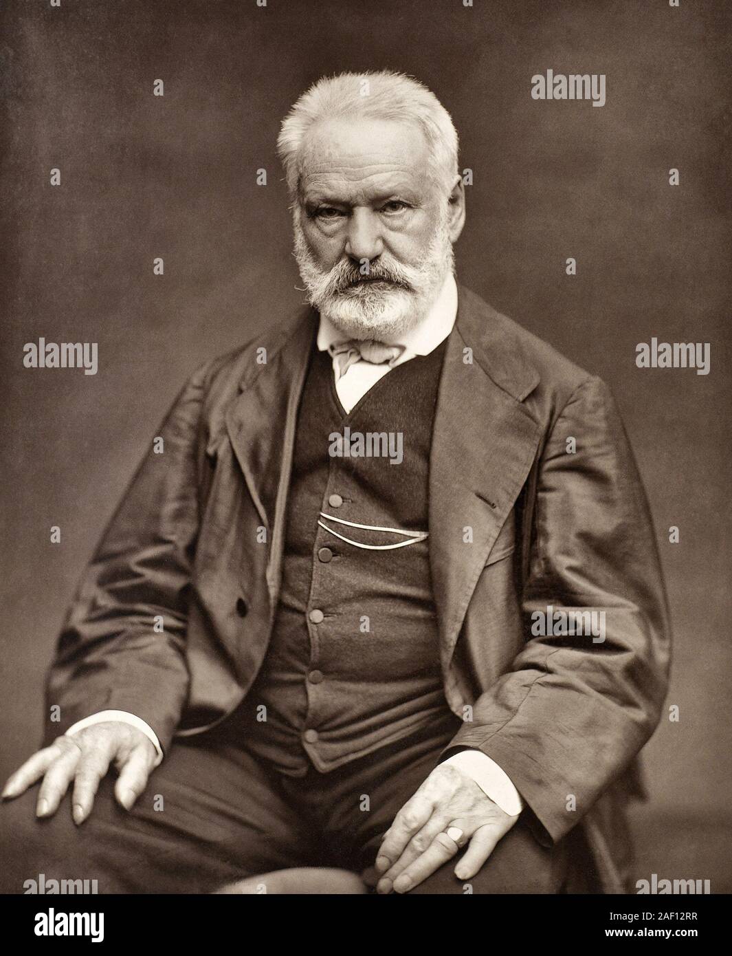 Portrait photograph of Victor Hugo, 1876 Stock Photo