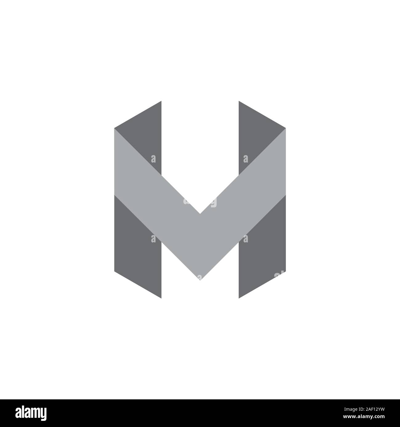letter mv simple geometric logo vector Stock Vector