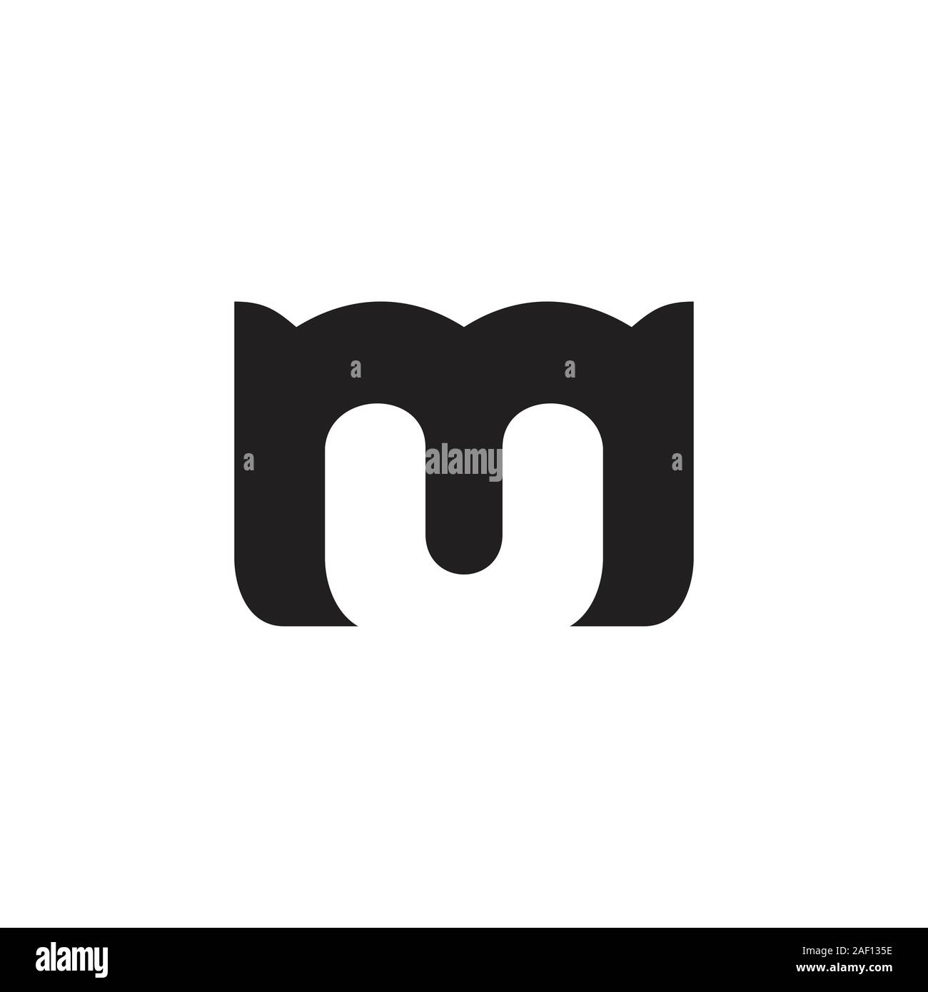 letter mu simple curves logo vector Stock Vector