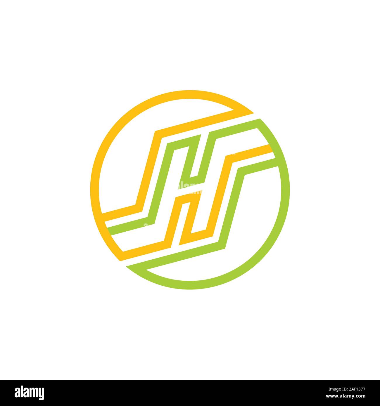 letter h stripes line geometric circle logo vector Stock Vector