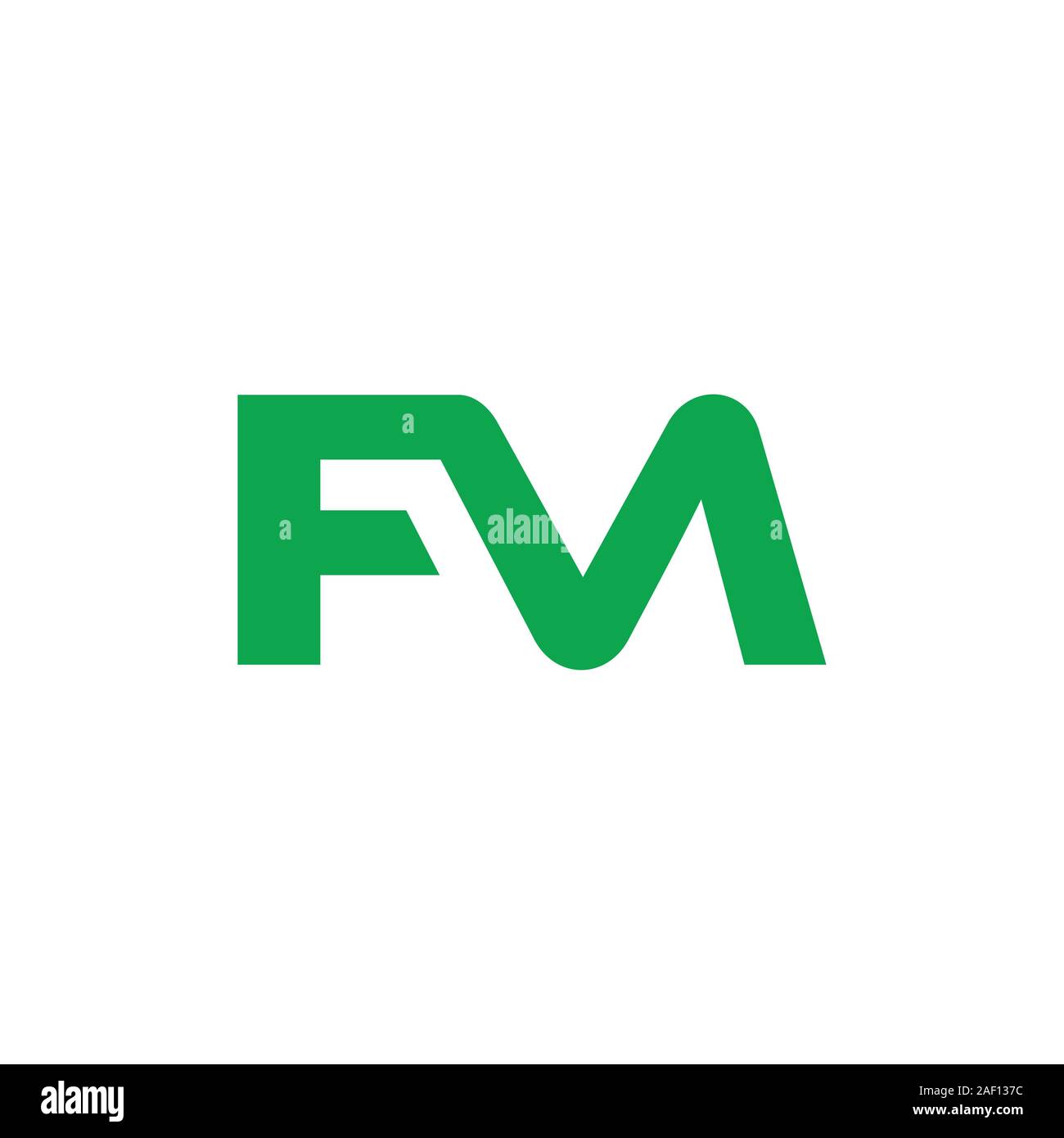 letter fm simple linked design vector Stock Vector