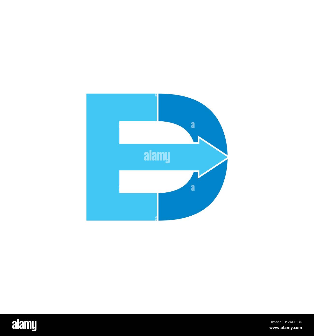 letter ed geometric arrow logo vector Stock Vector