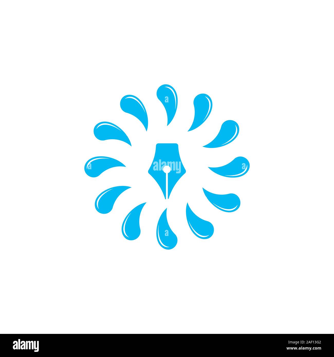 pen drawing ink creative colorful logo vector Stock Vector