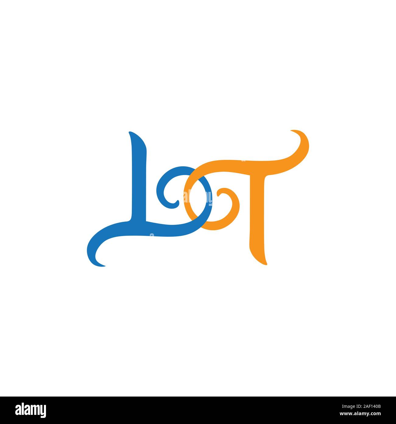 letter bt linked spiral logo vector Stock Vector