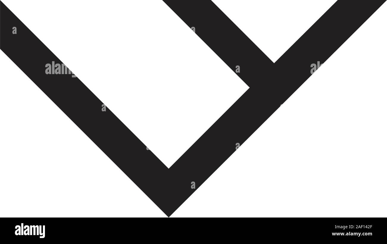 letter vy simple geometric line logo vector Stock Vector