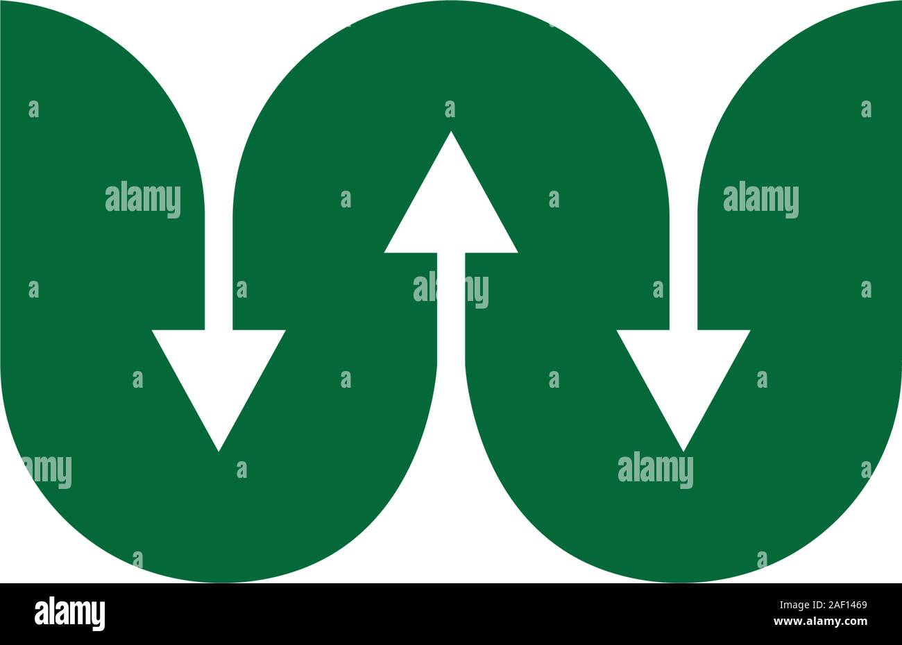 letter w flow arrow process symbol logo vector Stock Vector