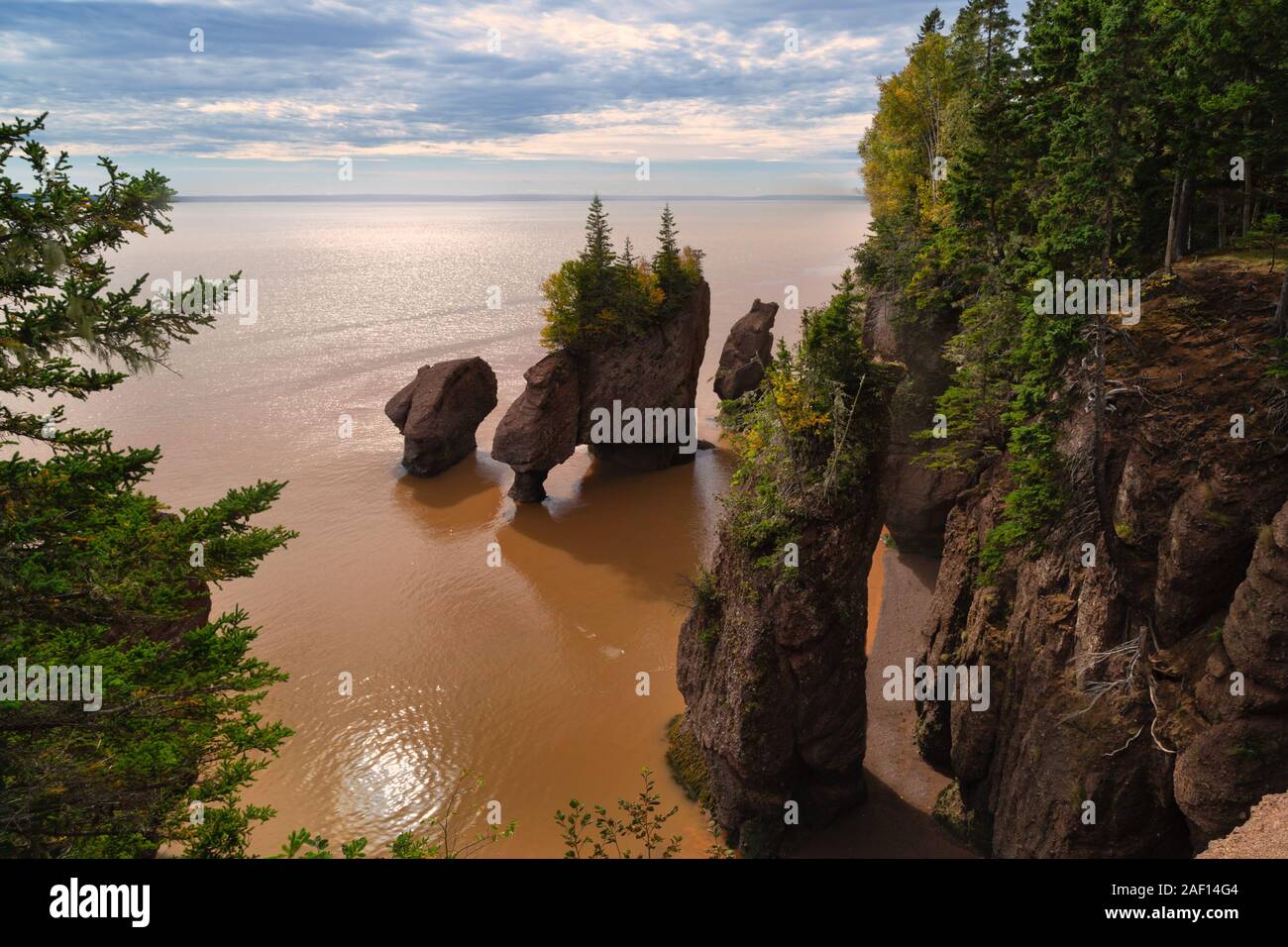 Hopewell Rocks during low tide, in New Brunswick, Canada Stock Photo