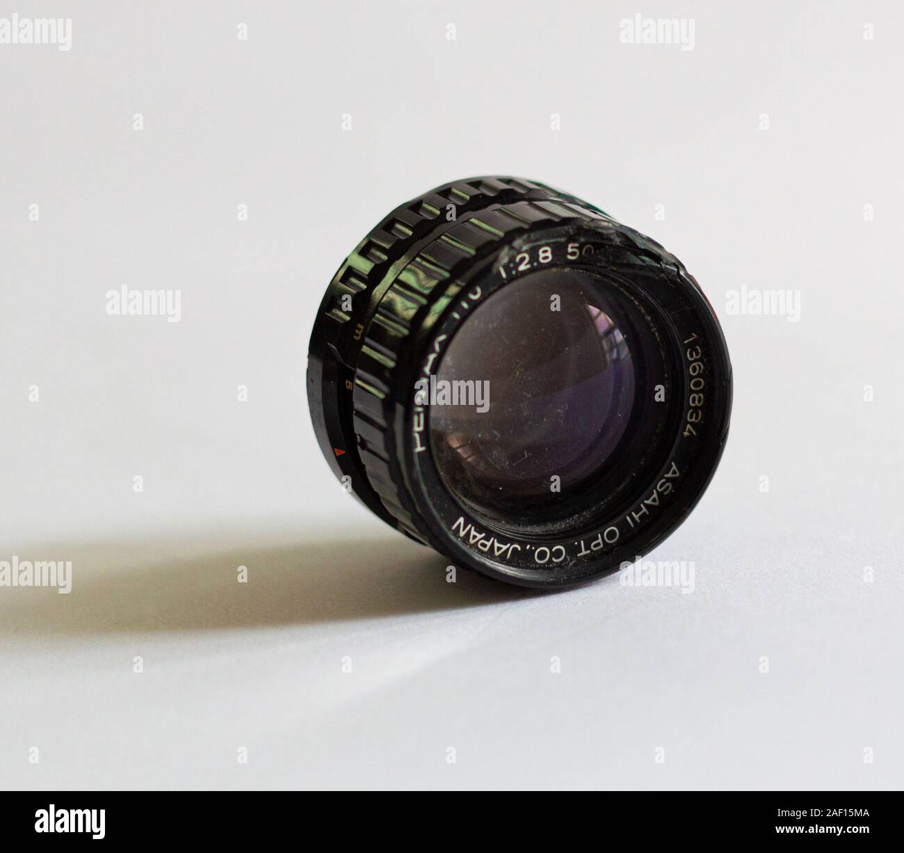 Old and scratched camera lenses Stock Photo