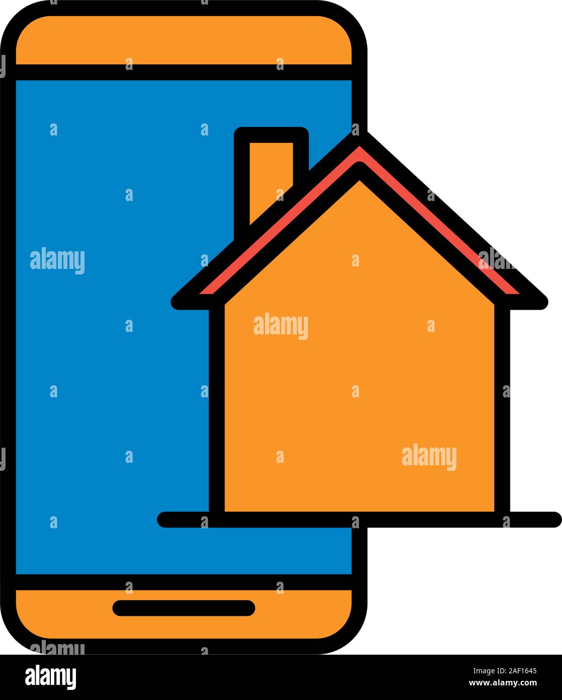 building front facade with smartphone Stock Vector Image & Art - Alamy