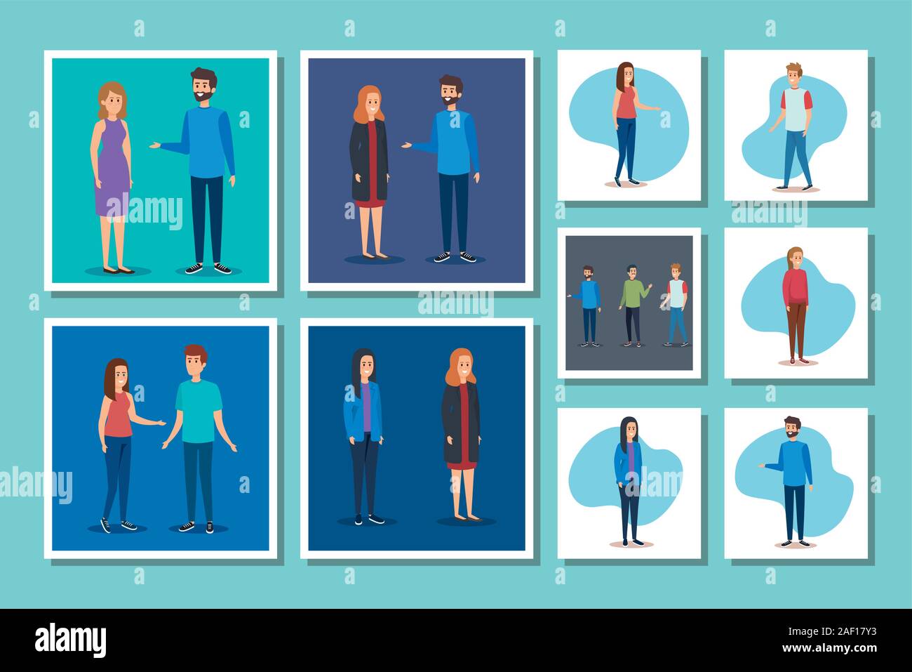 bundle of young people avatar character Stock Vector Image & Art - Alamy