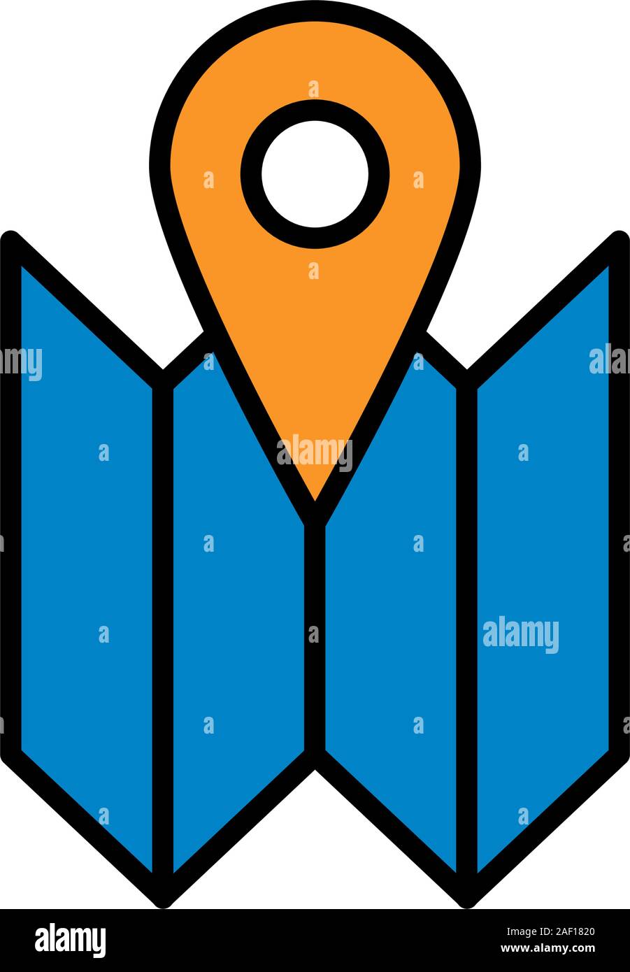 map paper with pin pointer location Stock Vector Image & Art - Alamy