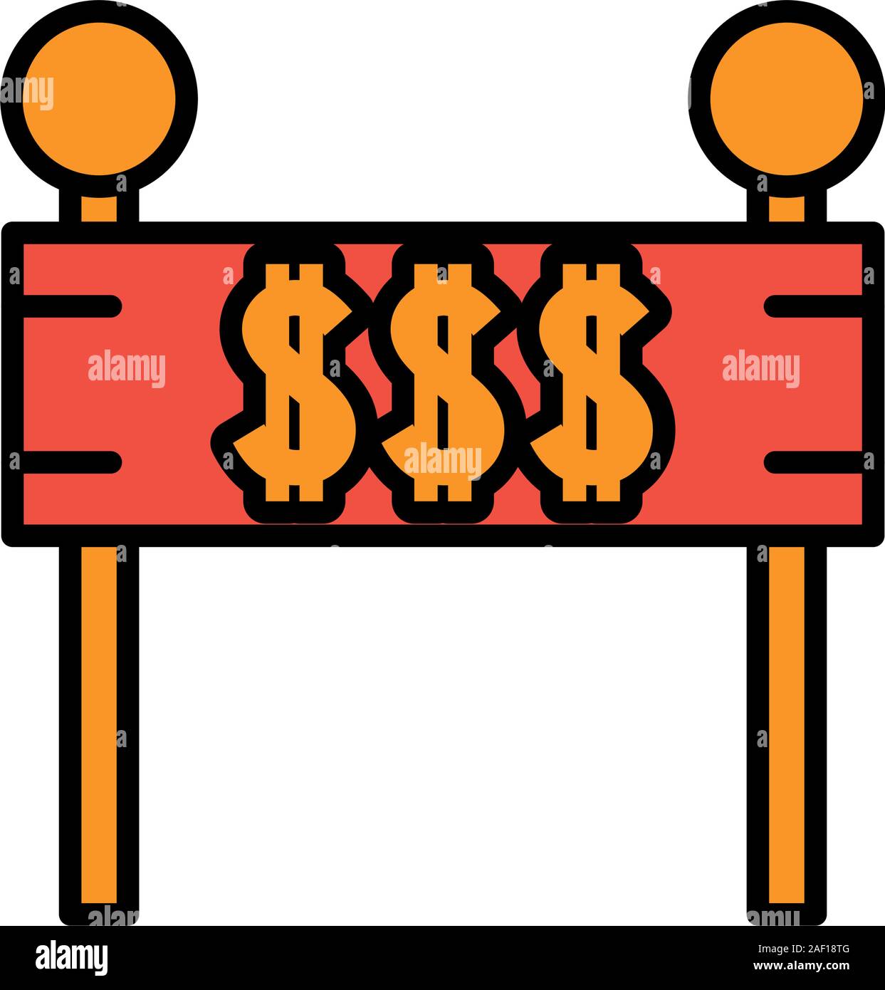 construction fence signal with money symbols Stock Vector Image & Art ...