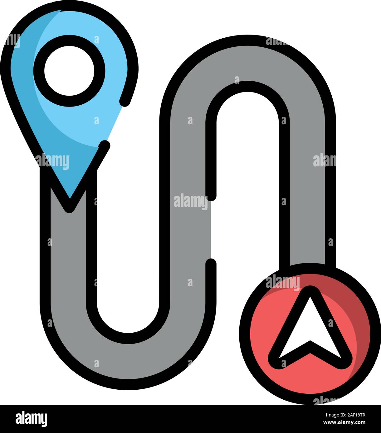 pin pointer location guide with road Stock Vector Image & Art - Alamy