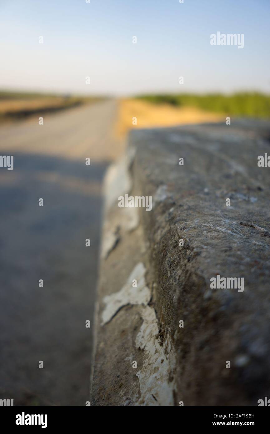 concrete railing of old cement bridge hand rail Stock Photo - Alamy