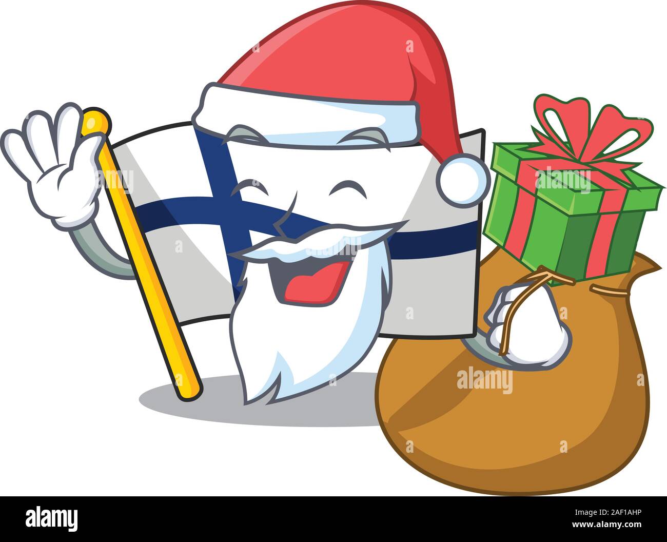 Santa with gift flag finland Cartoon character design. Vector illustration  Stock Vector Image \u0026 Art - Alamy, image size:1300x1056