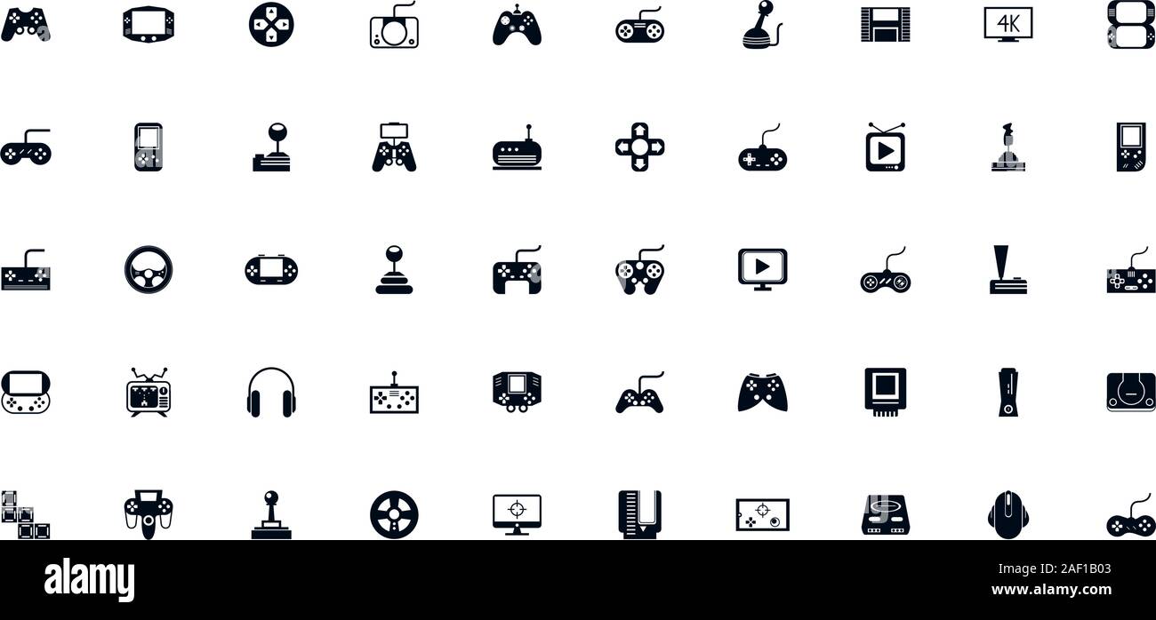 bundle of video game icons Stock Vector Image & Art Alamy