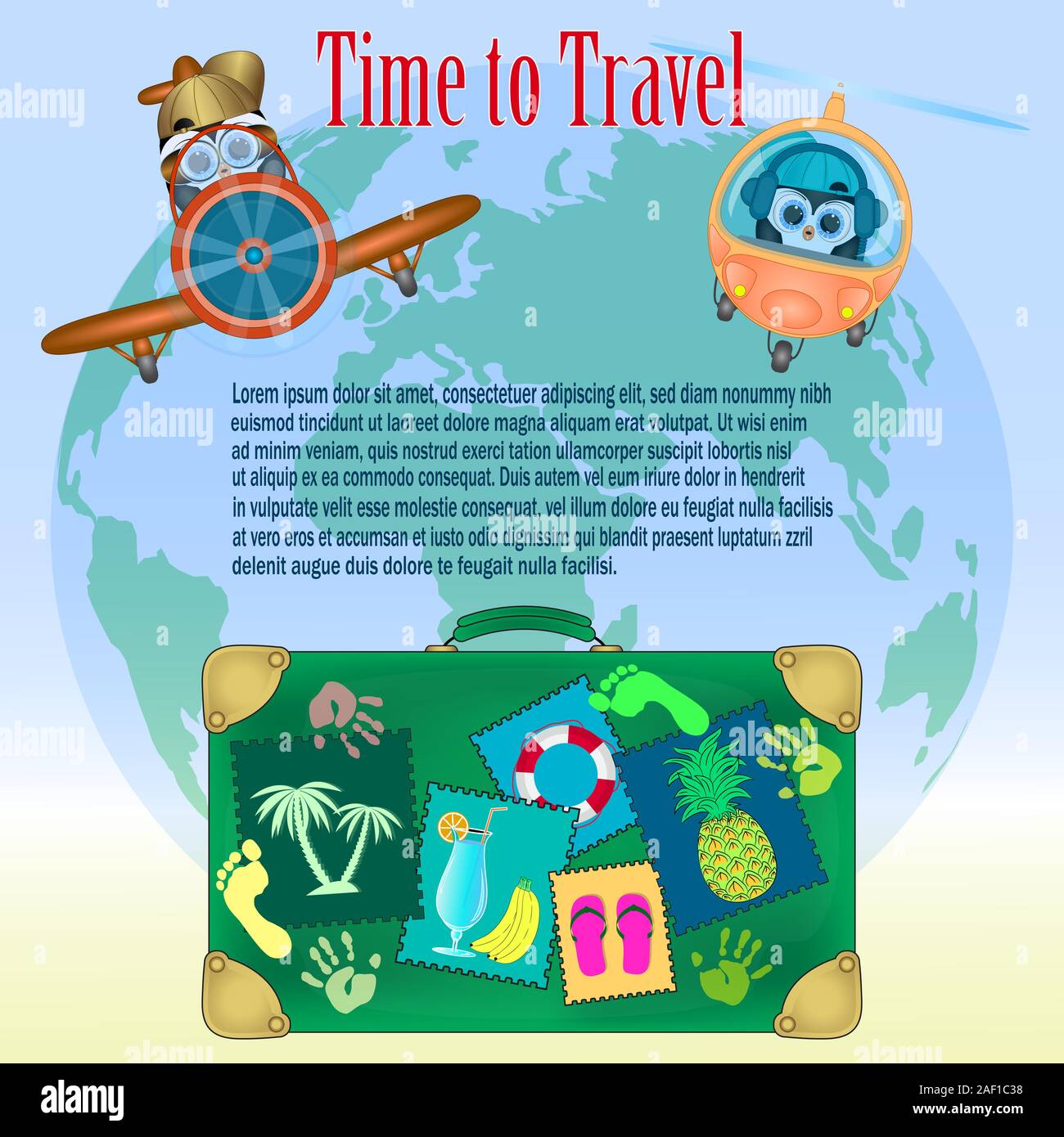 summer vacation holiday banner. vector illustration. time to travel ...