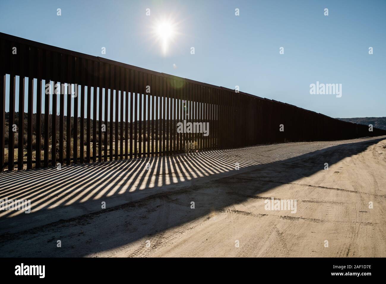 Jacumba, United States. 12th Dec, 2019. View of the border wall in Jacumba, California that separates the United States and Mexico on January 3, 2019. The new U.S. House of Representatives approved a legislative package aimed at ending the partial government shutdown by funding Homeland Security at current levels but no money to expand the wall and fencing that presently exists. Photo by Ariana Drehsler/UPI Credit: UPI/Alamy Live News Stock Photo