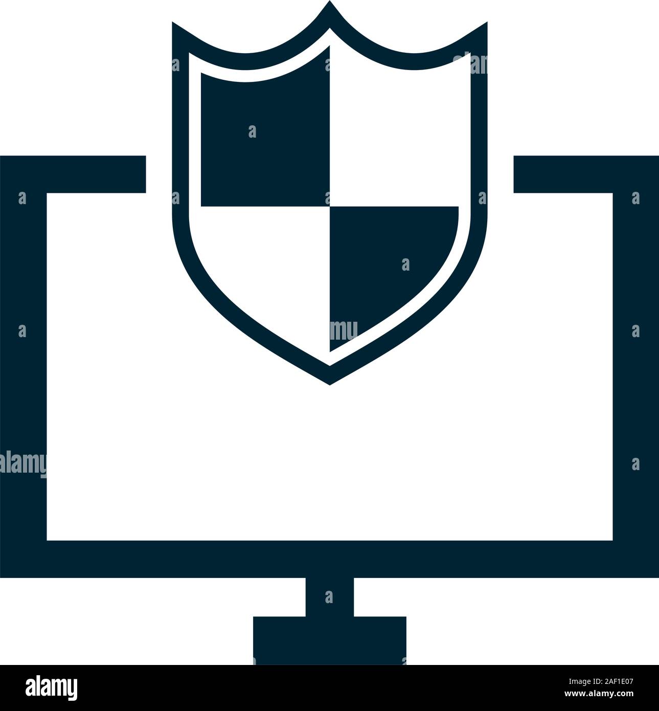 computer desktop with shield security Stock Vector Image & Art - Alamy