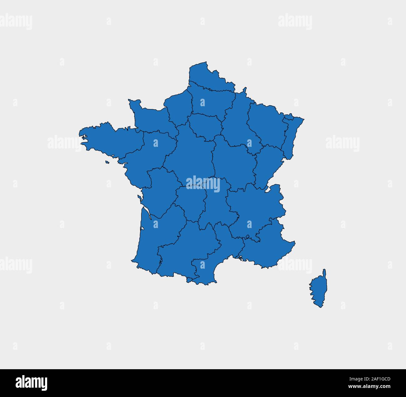 France map, states border map. Vector illustration Stock Vector Image