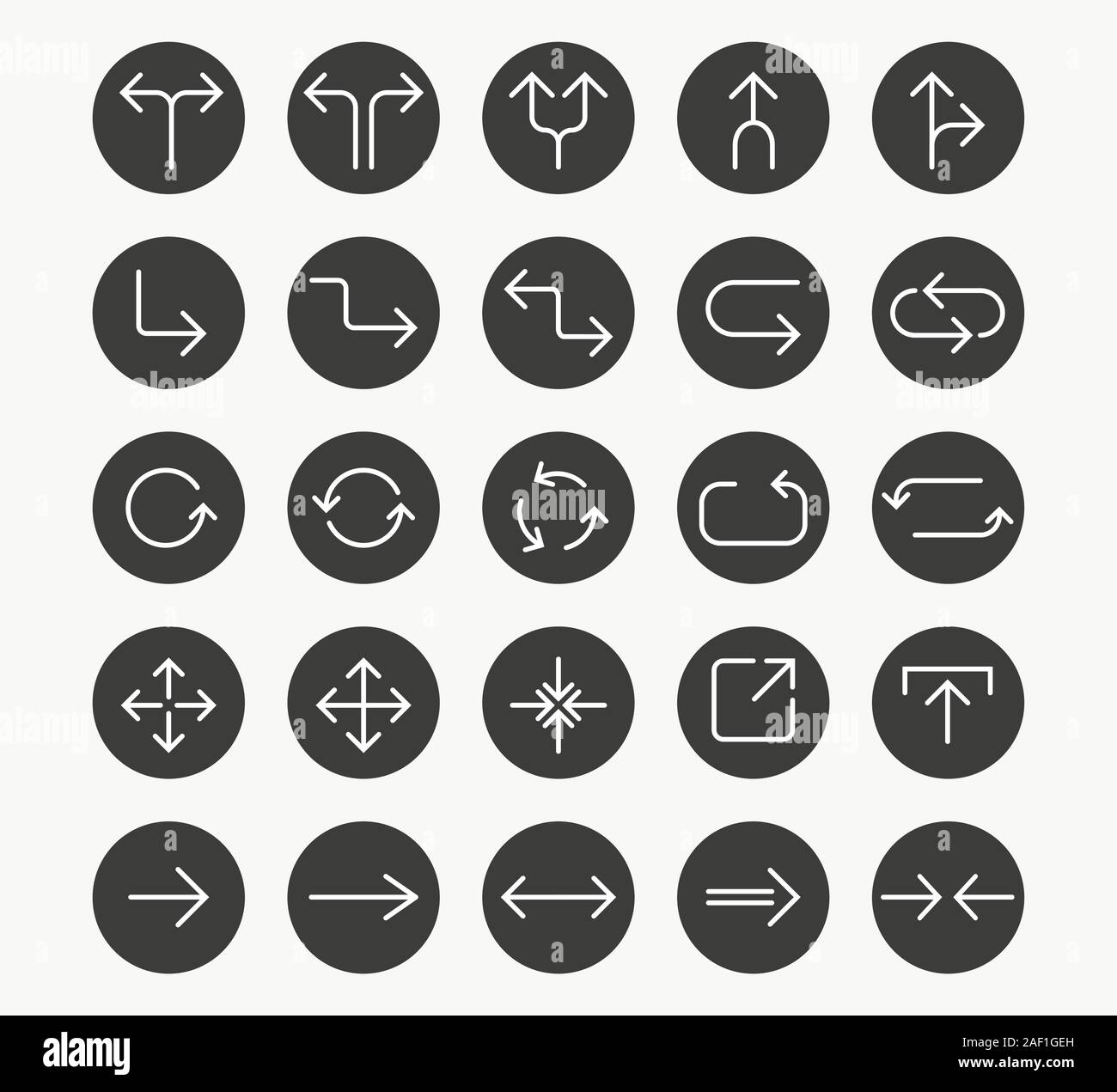 Line Arrow icon set. Vector illustration, flat design Stock Vector ...