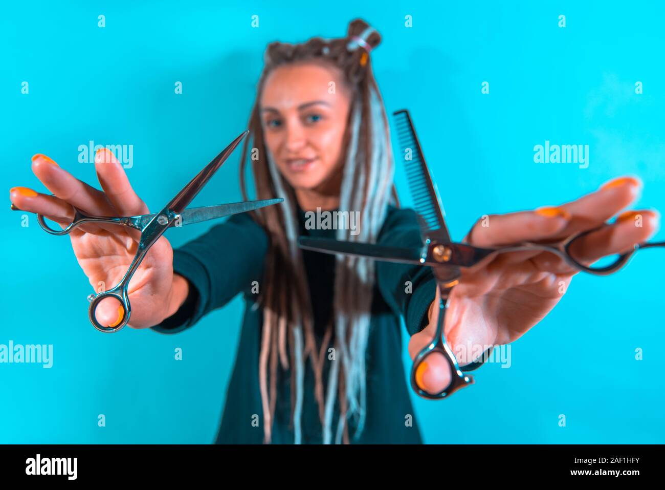 Close up face girl dreadlocks hi-res stock photography and images - Alamy