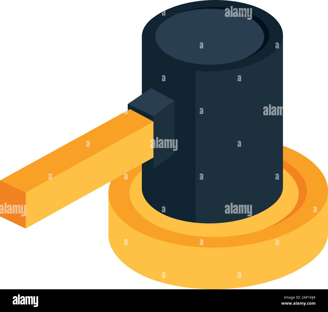 justice hammer device isolated icon Stock Vector