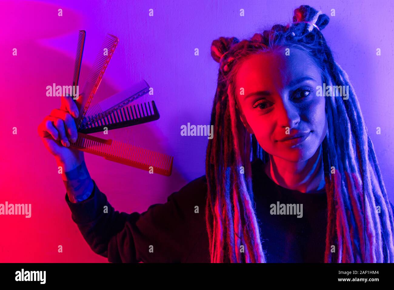 Close up face girl dreadlocks hi-res stock photography and images - Alamy