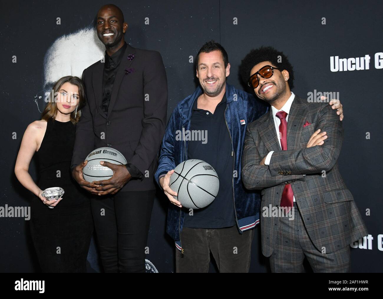 11 December 2019 - Hollywood, California - Julia Fox, Kevin Garnett, Adam Sandler, The Weekend. A24's ''Uncut Gems'' Los Angeles Premiere held at The Dome at Arclight Hollywood. (Credit Image: © Birdie Thompson/AdMedia via ZUMA Wire) Stock Photo