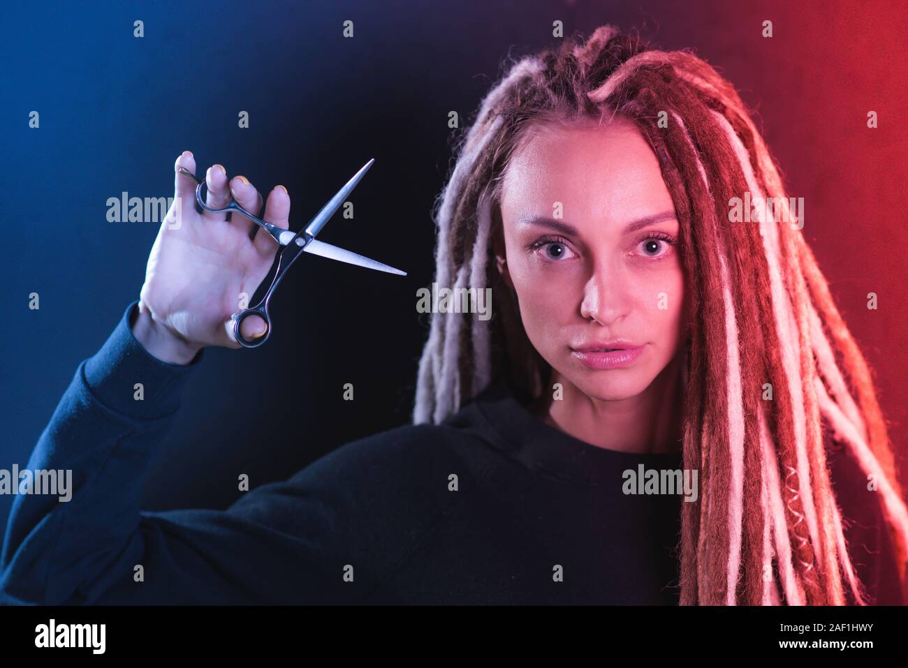 Close up face girl dreadlocks hi-res stock photography and images - Alamy