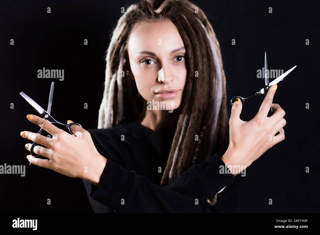 Close up face girl dreadlocks hi-res stock photography and images - Alamy
