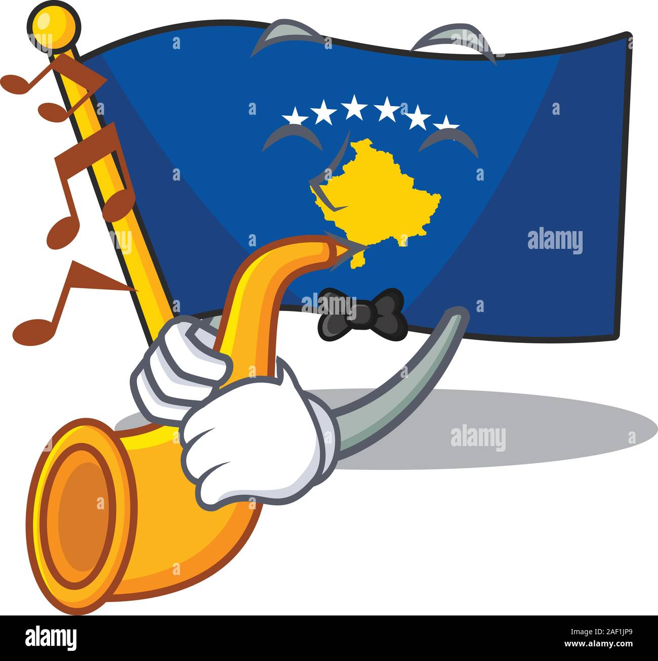 Cartoon character of funny Fishing flag kosovo design. Vector illustration  Stock Vector Image & Art - Alamy