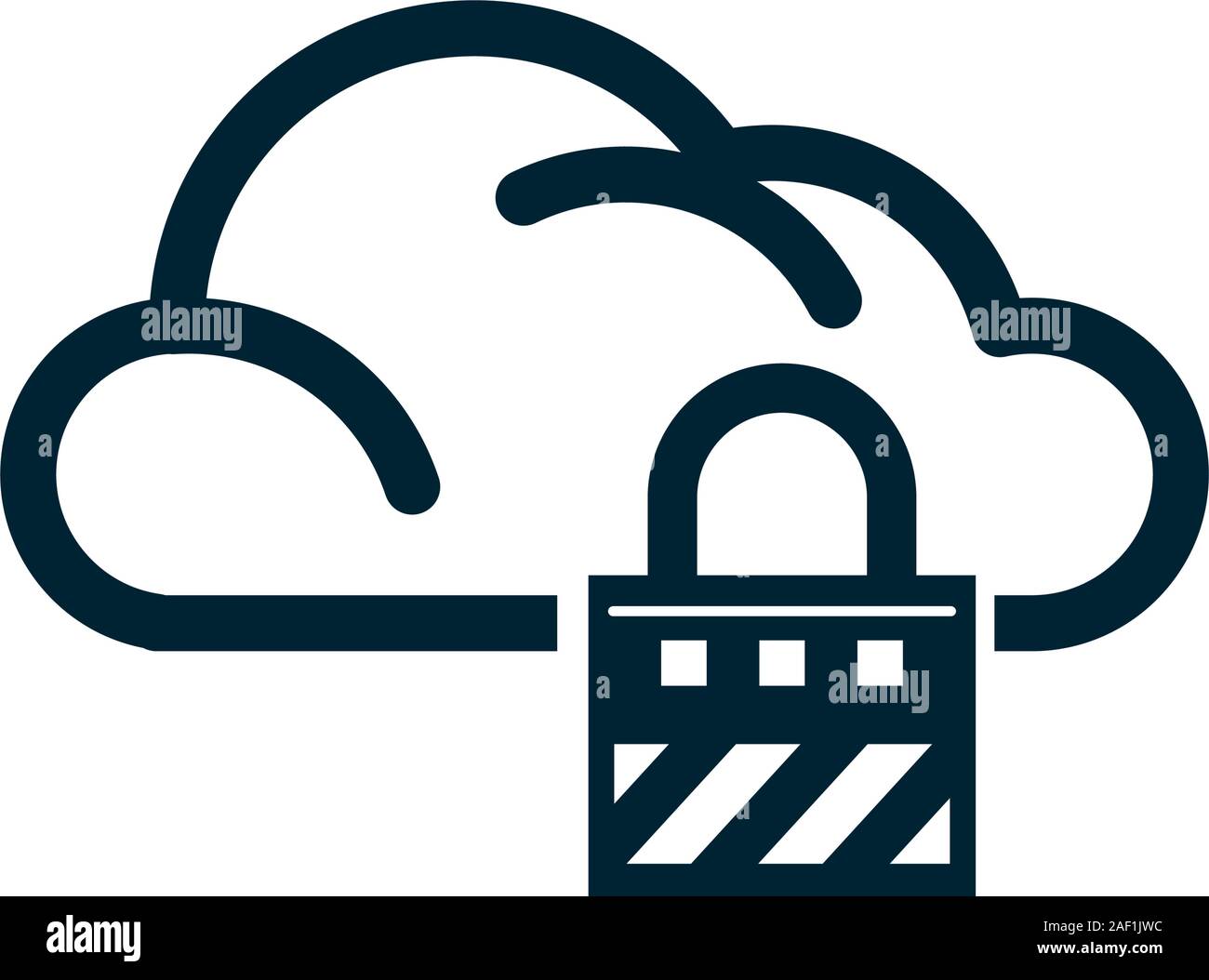 cloud computing data with padlock Stock Vector Image & Art - Alamy