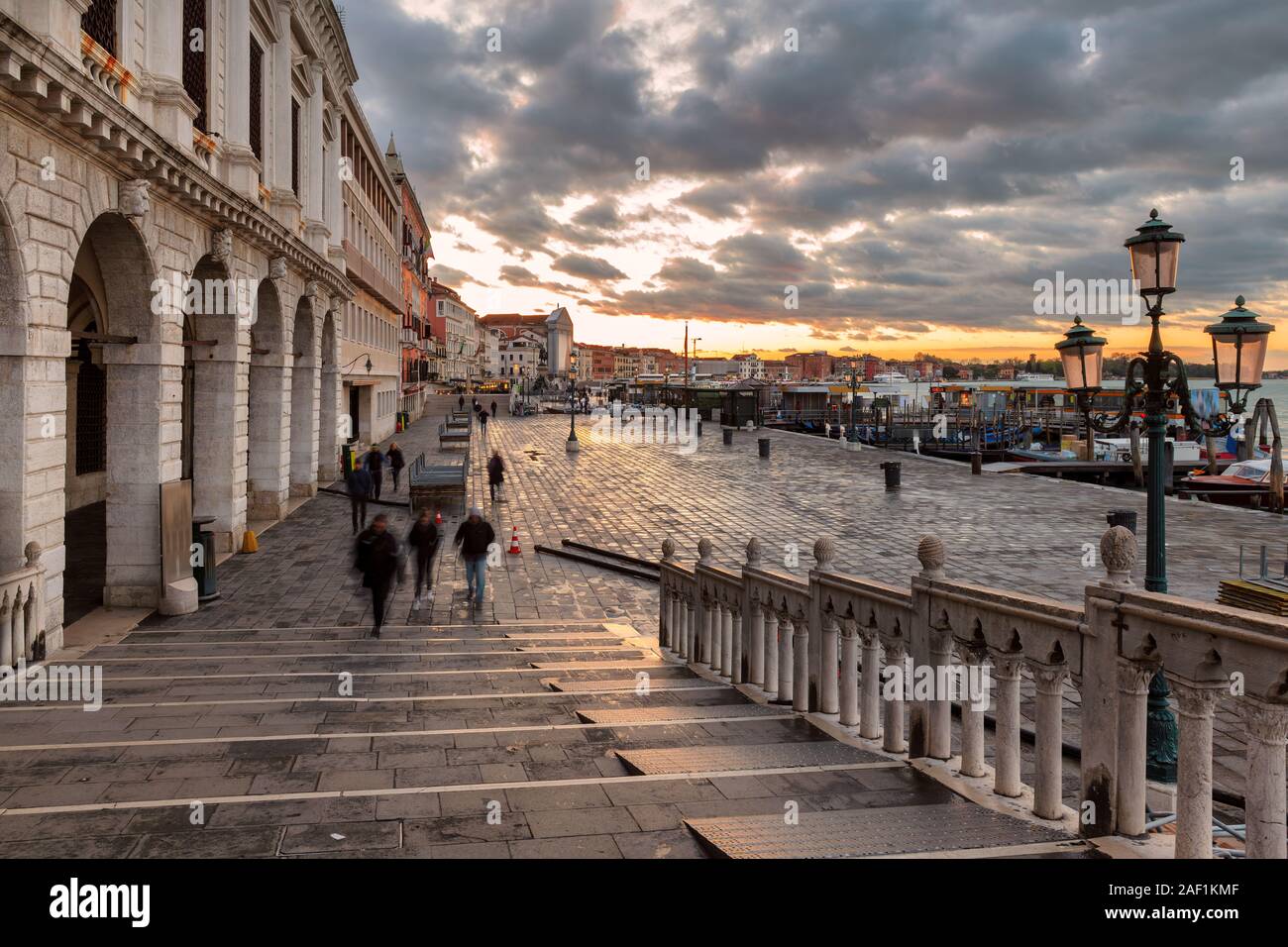 Early morning near San Marco, Venice, Italy. Stock Photo