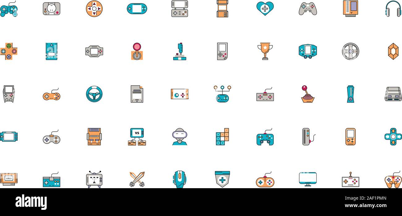 bundle of video game icons Stock Vector Image & Art - Alamy