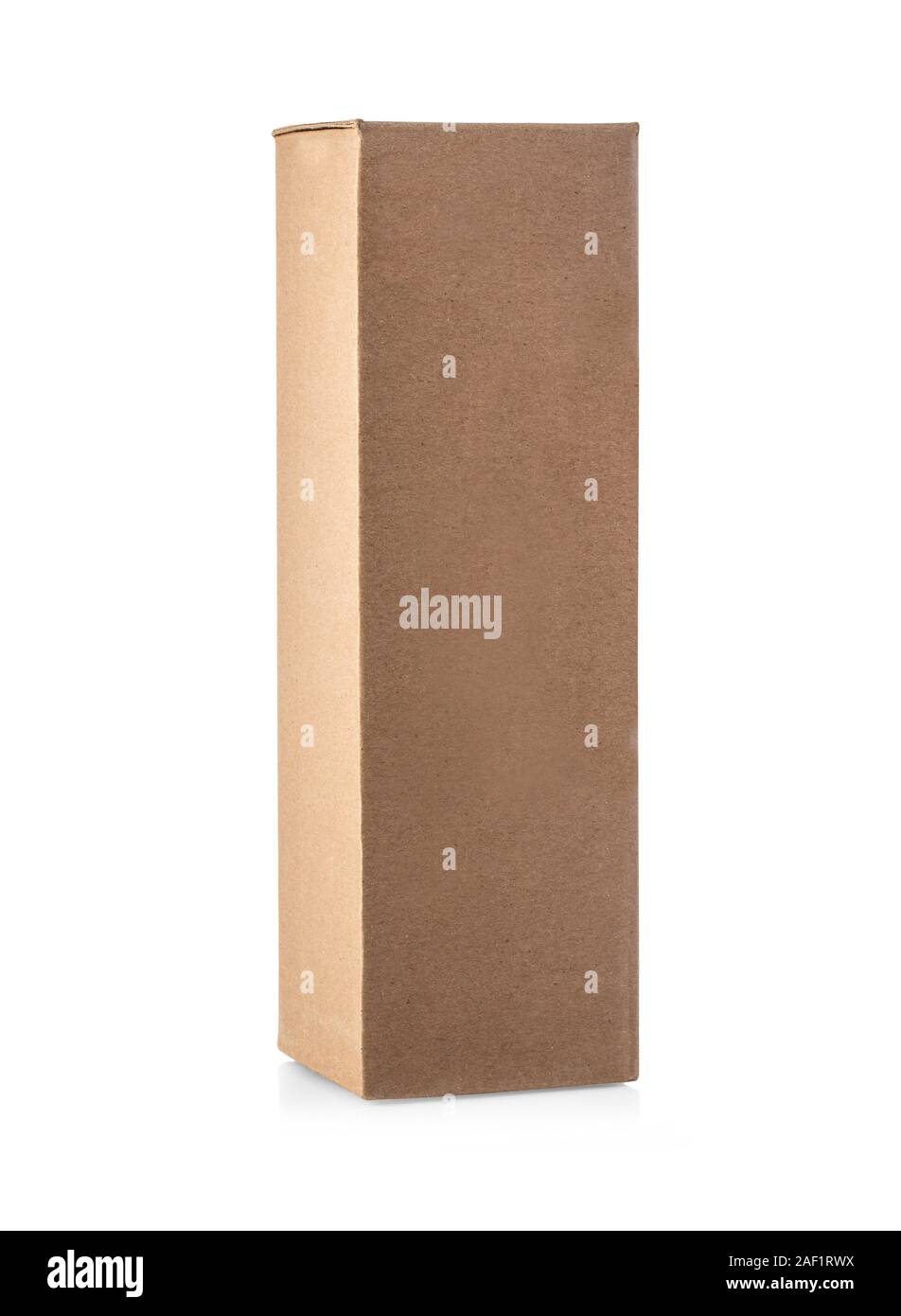 close up of a cardboard box on white background with clipping path