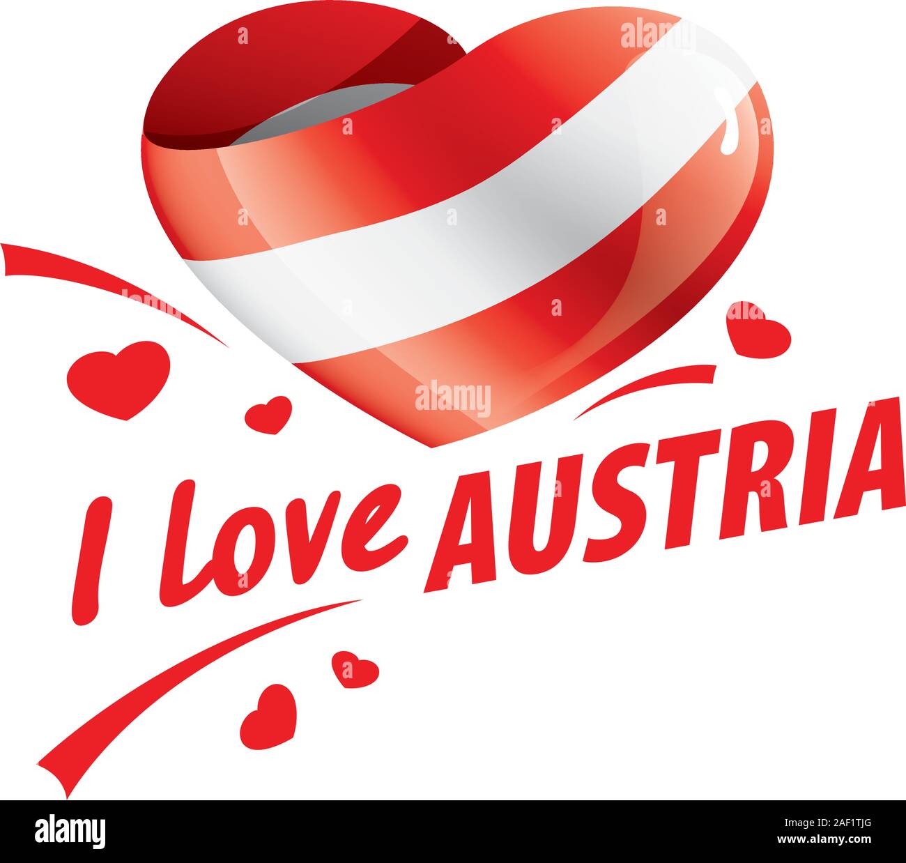 The national flag of the Austria and the inscription I love Austria