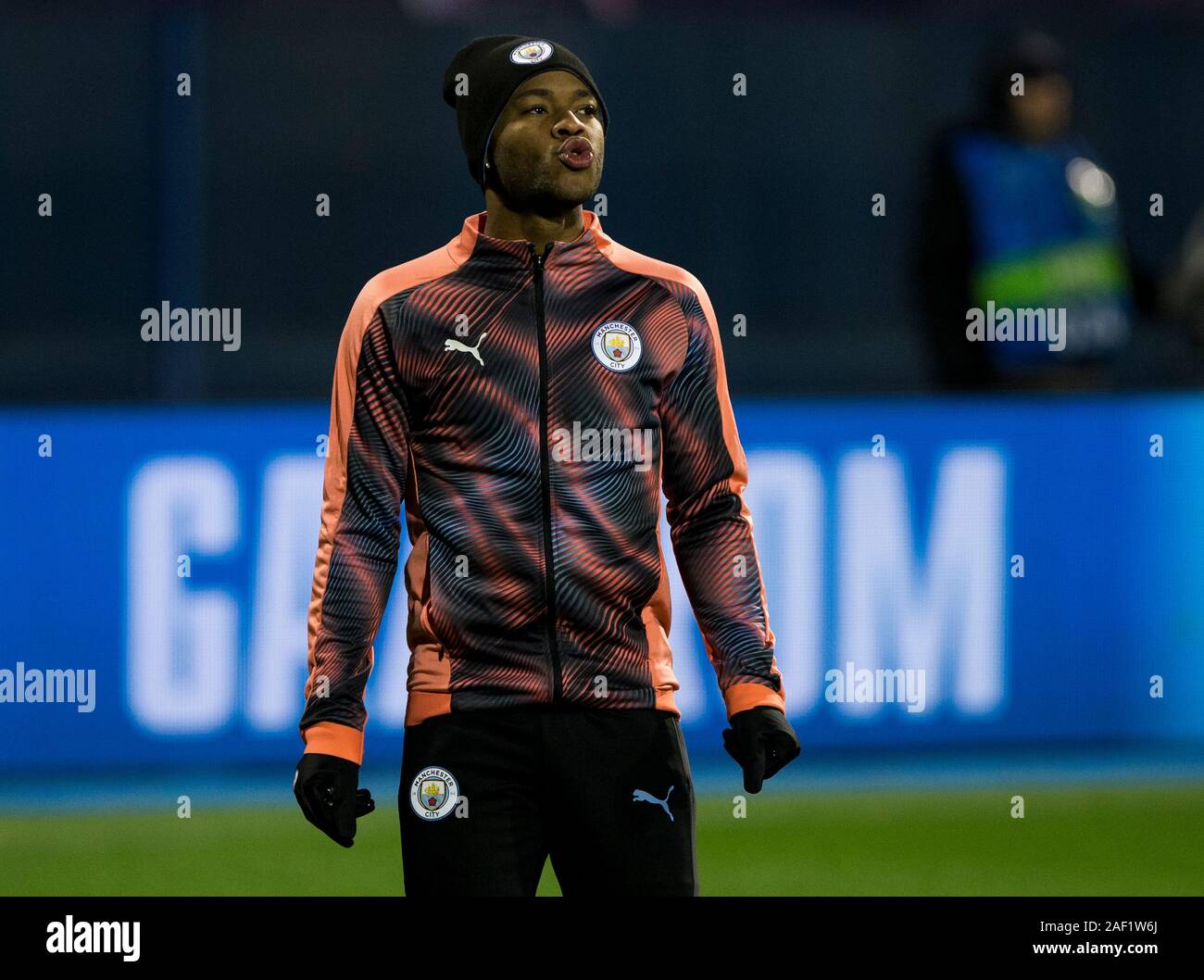 Zagreb, Croatia. 11th Dec, 2019. Raheem Sterling of Manchester City warms up. Credit: Nikola Krstic/Alamy Live News Stock Photo