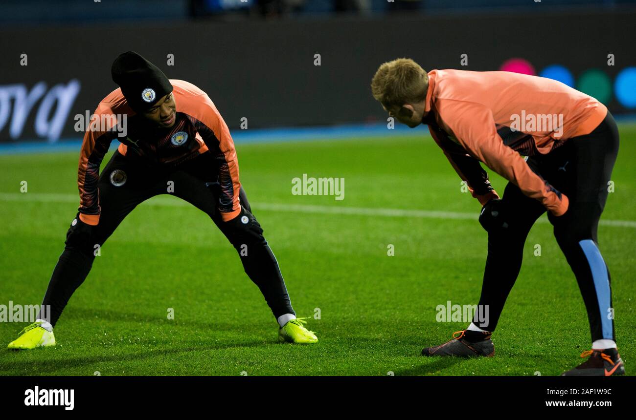 Zagreb, Croatia. 11th Dec, 2019. Raheem Sterling of Manchester City warms up. Credit: Nikola Krstic/Alamy Live News Stock Photo